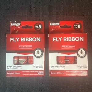 Fly Ribbon ELIMINATOR 16 ct Pest Control Sticky Paper Traps Flying Insects NIB